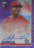 2019 Topps Chrome Rookie Autographs #RA-AG Adolis Garcia Purple Refractor Baseball Card