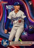 2024 Bowman's Best #34 Yoshinobu Yamamoto Purple Refractor Baseball Card