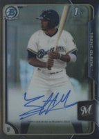 2015 Bowman Chrome Draft Pick Autograph #BCATC Trent Clark Black Refractor Baseball Card