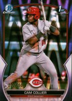 2023 Bowman Chrome Prospects #BCP125 Cam Collier Purple Raywave Refractor Baseball Card