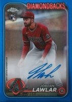 2024 Topps Chrome Rookie Autographs #RAJLA Jordan Lawlar Blue Refractor Baseball Card