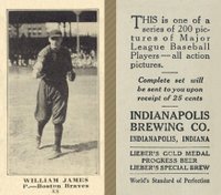 1916 Indianapolis Brewing #88 William James Baseball Card