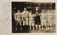 1920 Real Photo Postcard # 1927 Ruth & Gehrig Fresno, Calif. Baseball Card