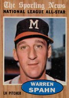 1962 Topps #399 Warren Spahn All-Star Baseball Card
