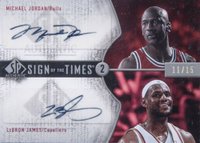 2006 SP Authentic Sign of the Times Dual #SD-JJ Michael Jordan/LeBron James Basketball Card