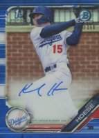 2019 Bowman Draft Chrome Draft Picks Autograph #CDAKH Kody Hoese Blue Refractor Baseball Card