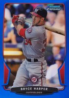 2013 Bowman Chrome #1 Bryce Harper Blue Refractor Baseball Card