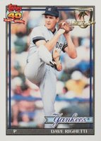 1991 Topps Desert Shield #410 Dave Righetti Baseball Card