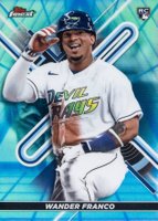 2022 Topps Finest #2 Wander Franco Blue/Aqua Vapor Refractor Baseball Card