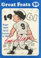 1972 Laughlin Great Feats #50 Roger Maris Blue Border Baseball Card