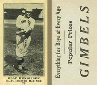 1916 Gimbels #79 Olaf Henriksen Baseball Card