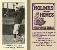 1916 Holmes for Homes Bread #153 Slim Sallee Baseball Card