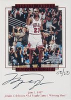 1999 Upper Deck MJ Master Collection Signature Performances #MJ9 NBA Finals game 1 winning shot Basketball Card