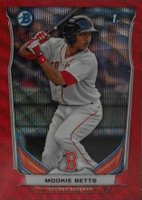 2014 Bowman Prospects  #BCP109 Mookie Betts Chrome-Red Wave Refractor Baseball Card