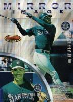 1997 Bowman's Best Mirror Image #MI5 Andruw Jones/Barry Bonds/Jose Cruz Jr./Ken Griffey Jr. Atomic Refractor Baseball Card