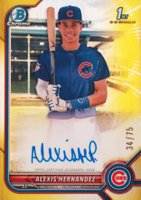 2022 Bowman Chrome Prospect Autographs #CPAAH Alexis Hernandez Yellow Refractor Baseball Card