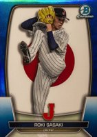 2023 Bowman Chrome World Baseball Classic Flag #WBC49 Roki Sasaki Blue Baseball Card