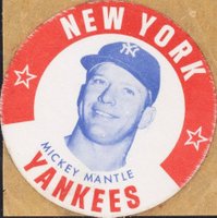 1964 Sports Heroes Stickers # Mickey Mantle Baseball Card
