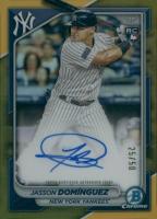 2024 Bowman Chrome Chrome Rookie Autographs #CRAJD Jasson Dominguez Gold Refractor Baseball Card