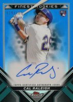 2022 Topps Finest Finest Rookie Design Variations Autographs #FRDACR Cal Raleigh Blue Refractor Baseball Card