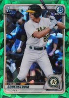 2020 Bowman Draft Chrome Sapphire Edition #BD119 Tyler Soderstrom Green Baseball Card