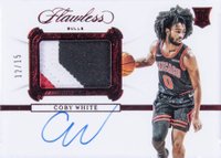 2019 Panini Flawless Signatures Prime Materials #SPCBW Coby White Ruby Basketball Card