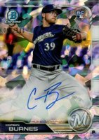 2019 Bowman Rookie Autographs Chrome #CB Corbin Burnes Atomic Refractor Baseball Card