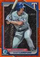 2024 Bowman Chrome Prospects #BCP64 Wyatt Langford Orange Shimmer Refractor Baseball Card