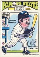 1980 Laughlin Famous Feats #13 Thurman Munson Baseball Card