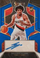 2022 Panini Select Rookie Signatures #RSSHS Shaedon Sharpe Blue Basketball Card