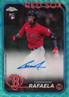 2024 Topps Chrome Update Chrome Baseball Update Series Autographs #ACCR Ceddanne Rafaela Aqua Wave Baseball Card