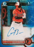 2022 Bowman Chrome Prospect Autographs #CPACBS Collin Burns Hta Choice Refractor Baseball Card