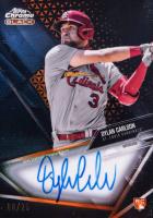 2021 Topps Chrome Black Autographs #DCA Dylan Carlson Orange Refractor Baseball Card