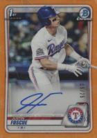 2020 Bowman Draft Chrome Draft Picks Autographs #CDAJF Justin Foscue Orange Refractor Baseball Card