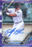 2019 Bowman Draft Chrome Draft Picks Autograph #CDAPB Peyton Burdick Purple Refractor Baseball Card