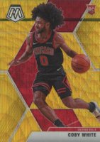 2019 Panini Mosaic #211 Coby White Gold Wave Basketball Card
