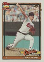 1991 Topps Desert Shield #10 Gregg Olson Baseball Card