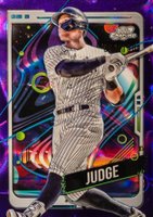 2024 Topps Chrome Cosmic #68 Aaron Judge Purple Nebula Refractor Baseball Card