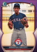 2023 Bowman Chrome Prospects #BCP189 Sebastian Walcott Purple Baseball Card