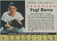 1961 Post Cereal #1 Yogi Berra Hand Cut Baseball Card