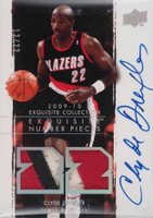 2009 Upper Deck Exquisite Collection Numbers Pieces Autographs #NP-CD Clyde Drexler Basketball Card