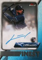 2024 Topps Finest Finest Rookie Design Variation Autographs #FRJC Junior Caminero Baseball Card