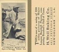 1916 Weil Baking Co. #147 Clarence Rowland Baseball Card