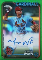 2024 Topps Chrome Rookie Autographs #RAMW Masyn Winn Green Refractor Baseball Card