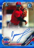 2019 Bowman Chrome Prospects Autographs #CPALG Luis Garcia Blue Refractor Baseball Card
