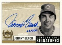 1999 Upper Deck Century Legends Epic Signatures #JB Johnny Bench Century Collection Baseball Card