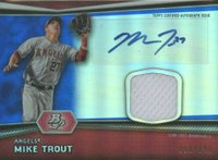 2012 Bowman Platinum Relic Autographs #AR-MT Mike Trout Blue Refractor Baseball Card