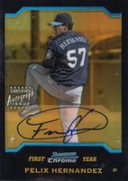 2004 Bowman Chrome #345 Felix Hernandez Autograph-Gold Refractor Baseball Card