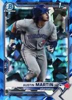 2021 Bowman Sapphire Edition Chrome Prospects #BCP87 Austin Martin Baseball Card