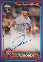 2024 Topps Chrome Rookie Autographs #RASI Shota Imanaga Purple Refractor Baseball Card